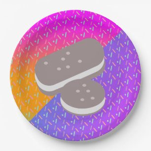 Zomer Ijs Neon Spikkels Feest Patroon Papieren Bordje
