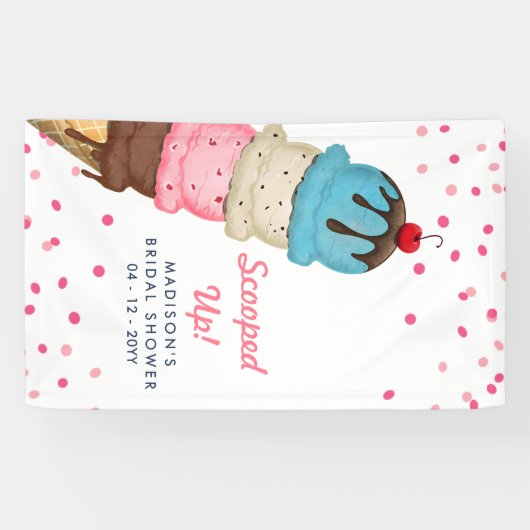 Zomer Ijs Opgehaald Moderne Bruidsdouche Spandoek (Horizontaal)