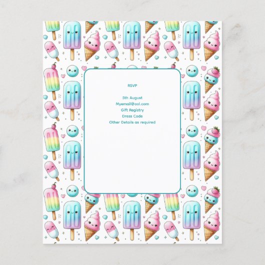 Zomer Ijs Pop ijsje Ijs Verjaardag Kinderen (Achterkant)