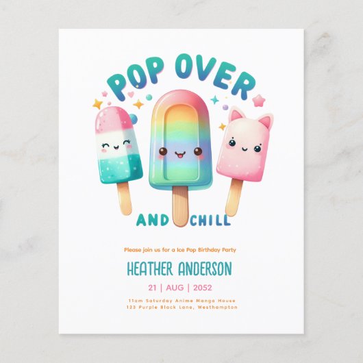 Zomer Ijs Pop ijsje Ijs Verjaardag Kinderen (Voorkant)