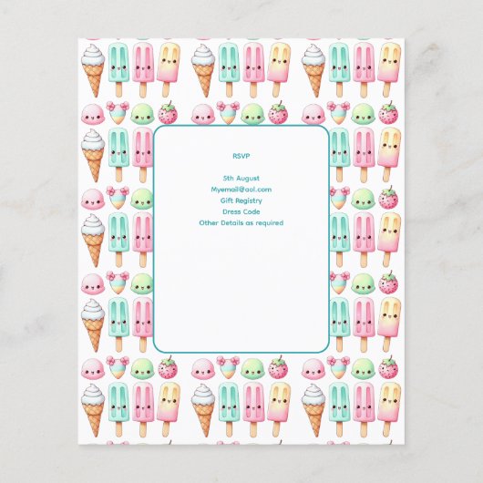 Zomer Ijs Pop ijsje Ijs Verjaardag Kinderen (Achterkant)