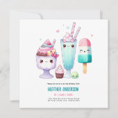 Zomer Ijs Pop ijsje Ijs Verjaardag Kinderen Kaart (Voorkant)