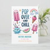 Zomer Ijs Pop ijsje Ijs Verjaardag Kinderen Kaart (Staand voorkant)