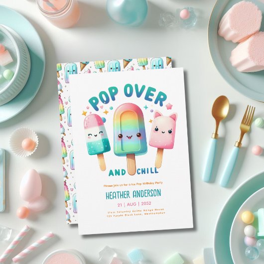 Zomer Ijs Pop ijsje Ijs Verjaardag Kinderen Kaart