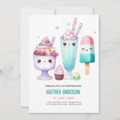 Zomer Ijs Pop ijsje Ijs Verjaardag Kinderen Kaart (Voorkant)