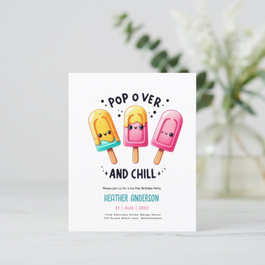 Zomer Ijs Pop Popsicle Ijsje Verjaardag Kinderen (Staand voorkant)