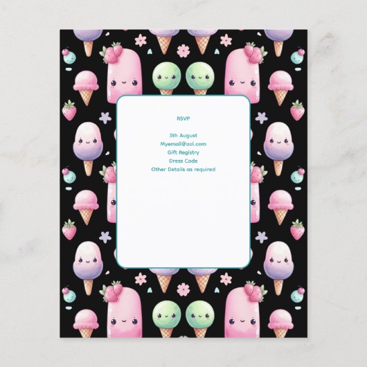 Zomer Ijs Pop Popsicle Ijsje Verjaardag Kinderen (Achterkant)