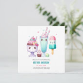 Zomer Ijs Pop Popsicle Ijsje Verjaardag Kinderen Kaart (Staand voorkant)