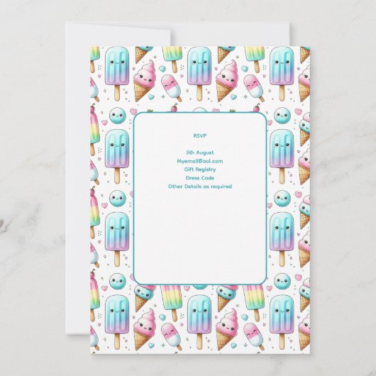 Zomer Ijs Pop Popsicle Ijsje Verjaardag Kinderen Kaart (Achterkant)