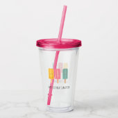 Zomer Ijs Stokjes Acryl Drinkbeker (Achterkant)