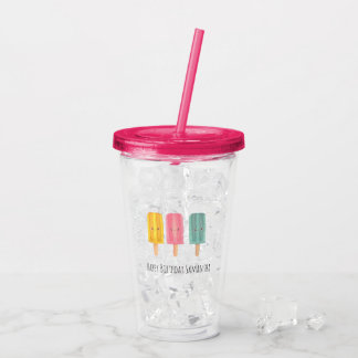 Zomer Ijs Stokjes Acryl Drinkbeker