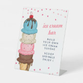 Zomer Ijsbar Moderne Bruidsuitnodiging Reclamebord Met Voetstuk (Voorkant)