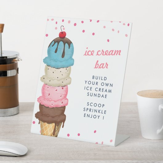 Zomer Ijsbar Moderne Bruidsuitnodiging Reclamebord Met Voetstuk (Insitu)