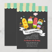 Zomer Ijsfeestje Uitnodiging (Voorkant / Achterkant)