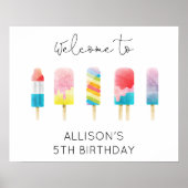 Zomer ijsijsijsje verjaardag welkom teken poster (Voorkant)