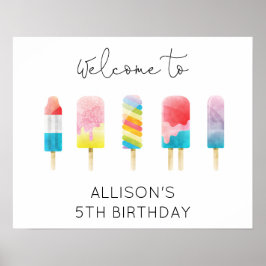 Zomer ijsijsijsje verjaardag welkom teken poster