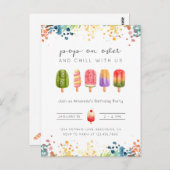 Zomer ijsijsijsje verjaardagsuitnodiging briefkaart (Voorkant / Achterkant)