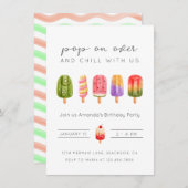 Zomer ijsijsijsje verjaardagsuitnodiging kaart (Voorkant / Achterkant)