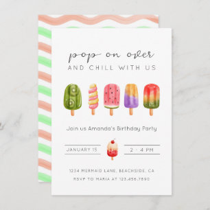 Zomer ijsijsijsje verjaardagsuitnodiging kaart