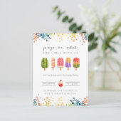 Zomer ijslolly ijs verjaardagsuitnodiging briefkaart (Staand voorkant)