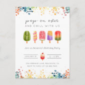 Zomer ijslolly ijs verjaardagsuitnodiging briefkaart (Voorkant)