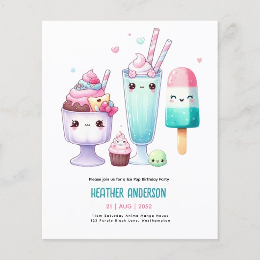 Zomer Ijslolly IJspop Ijsje Verjaardag Kinderen (Voorkant)