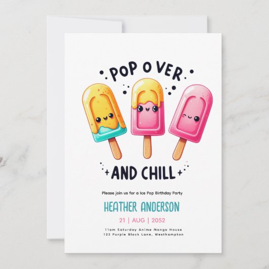 Zomer Ijslolly IJspop Ijsje Verjaardag Kinderen Kaart (Voorkant)