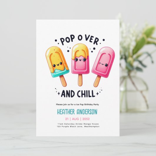 Zomer Ijslolly IJspop Ijsje Verjaardag Kinderen Kaart (Staand voorkant)