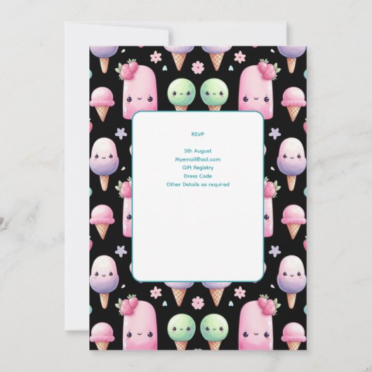 Zomer Ijslolly IJspop Ijsje Verjaardag Kinderen Kaart (Achterkant)