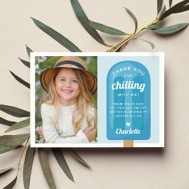 Zomer Ijslolly Kinderen Verjaardag Foto Bedankkaart