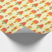 Zomer IJslolly Patroon Cadeaupapier (Hoek)