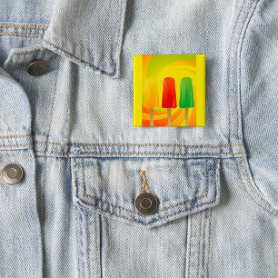 Zomer Ijslolly Trio Felgekleurde Ijslolly's Vierkante Button 5,1 Cm