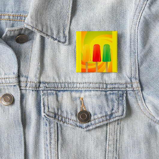 Zomer Ijslolly Trio Felgekleurde Ijslolly's Vierkante Button 5,1 Cm