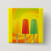 Zomer Ijslolly Trio Felgekleurde Ijslolly's Vierkante Button 5,1 Cm (Voorkant)