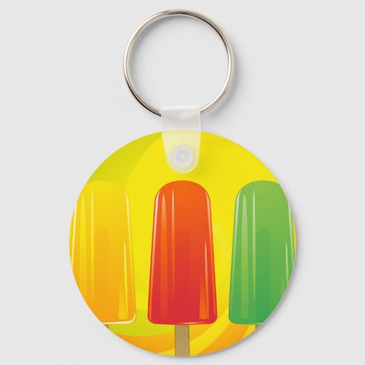 Zomer Ijslolly Trio Felgekleurde Popsicles Sleutelhanger (Voorkant)