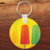 Zomer Ijslolly Trio Felgekleurde Popsicles Sleutelhanger (Voorkant)