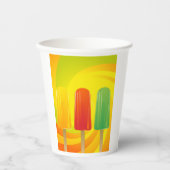 Zomer Ijslolly Trio Felicitatie Ijslolly's Papieren Bekers (Voorkant)