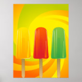 Zomer Ijslolly Trio Felicitatie Ijslolly's Poster (Voorkant)