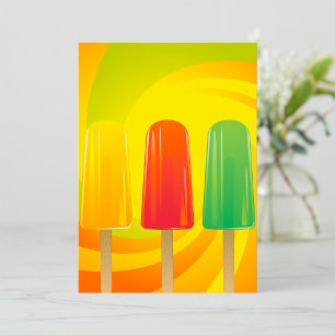 Zomer Ijslolly Trio Felicitatie Kaarten