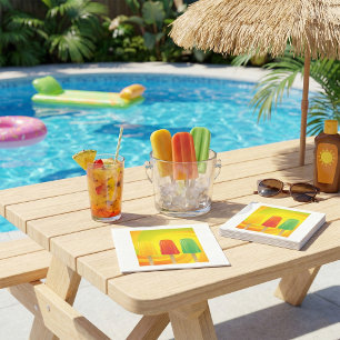 Zomer Ijslolly Trio Felicitatie Kaarten Servet