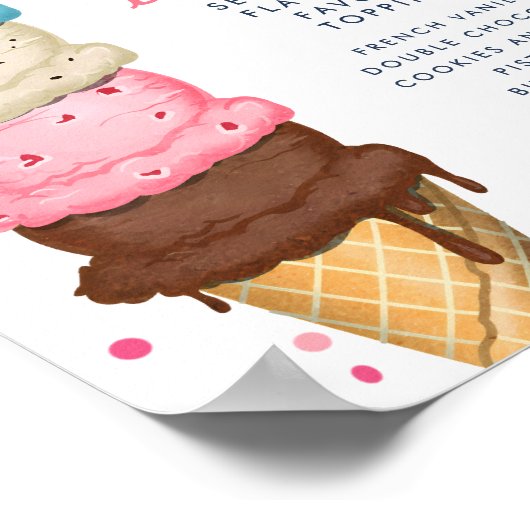 Zomer Ijsstation Modern Bruiloftsfeest Poster (Hoek)