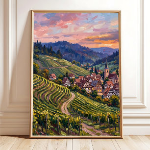 Zomer Impressionistische Zwarte Woud Canvas Kunst Poster