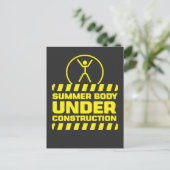 Zomer in aanbouw Funny Fitness Excus Briefkaart (Staand voorkant)