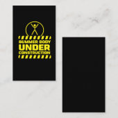 Zomer in aanbouw Funny Fitness Excus Visitekaartje (Voorkant / Achterkant)