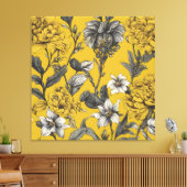 Zomer in Bloemen Gele lucht Canvas Afdruk (Insitu (Woonkamer))