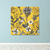 Zomer in Bloemen Gele lucht Canvas Afdruk (Insitu (Houten vloer))