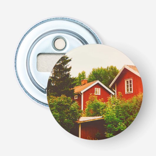 Zomer in Dalarna Button Flesopener (Voorkant)