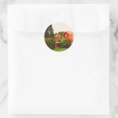 Zomer in Dalarna Ronde Sticker (Tas)
