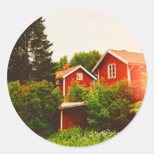 Zomer in Dalarna Ronde Sticker