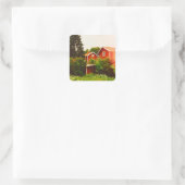 Zomer in Dalarna Vierkante Sticker (Tas)